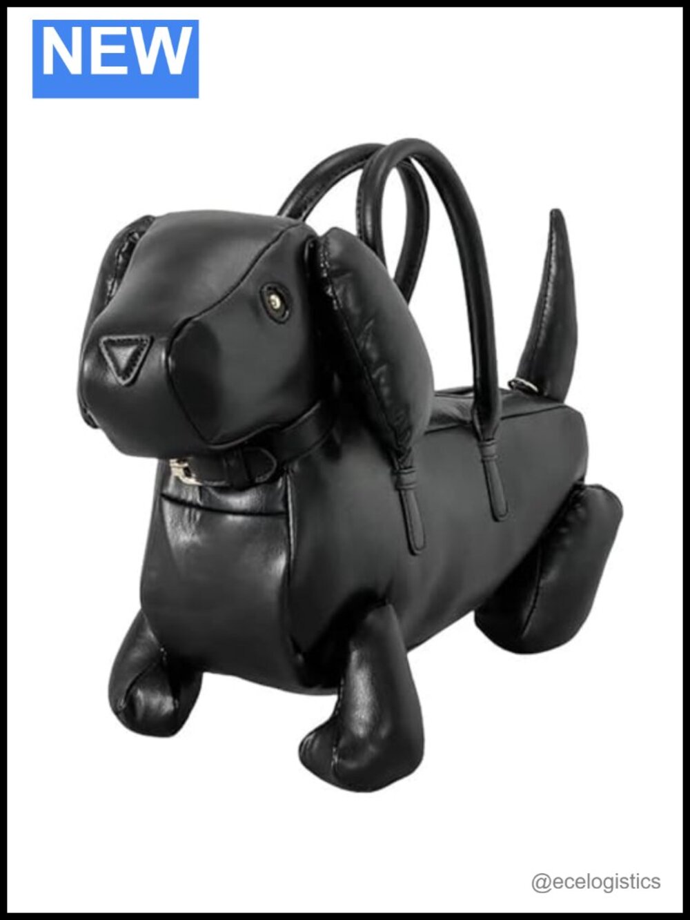 Dog Shaped Purse Novelty Handbag PU Leather Shoulder Crossbody Bag